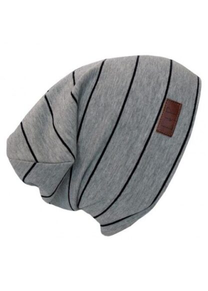 LP TUQUE DE COTON. ULTRA STYLÉE (BOSTON) grise a bande noir