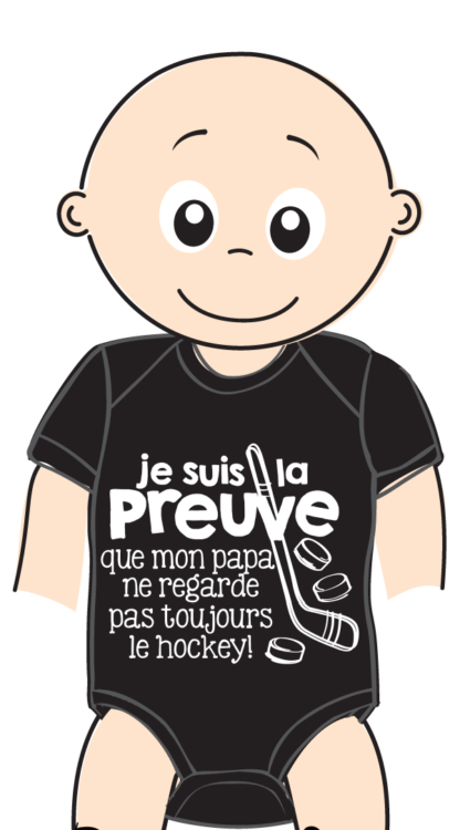 Bédaine Love PAPA HOCKEY cache-couche