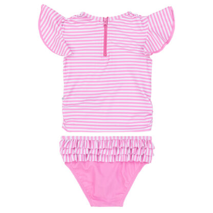 DEUX PAR DEUX ENSEMBLE RASHGUARD DEUX-PIÈCES RAYÉ ROSE ILLUSTRÉ LICORNE, BÉBÉ FILLE – Image 3