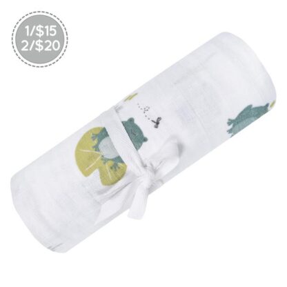PERLIMPINPIN Couverture mousseline coton GRENOUILLES – Image 3