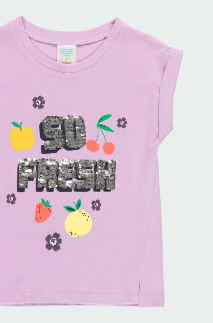 BOBOLI FILLE SUMMER FRUIT t-shirt lilas – Image 3