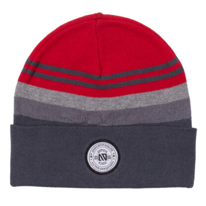NANO PRINTEMPS TUQUE EN TRICOT CHARCOAL ET ROUGE