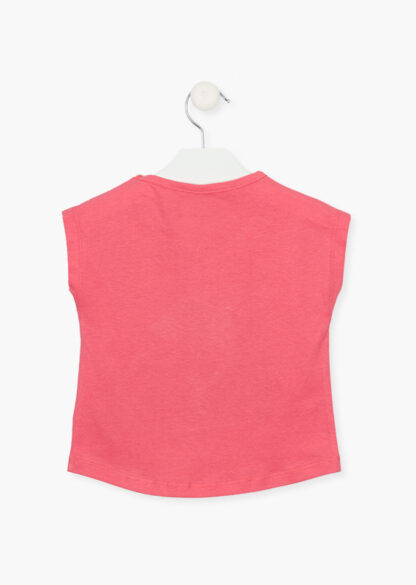 LOSAN PETITE FILLE OCÉAN T-SHIRT ROSE DAUPHIN – Image 2