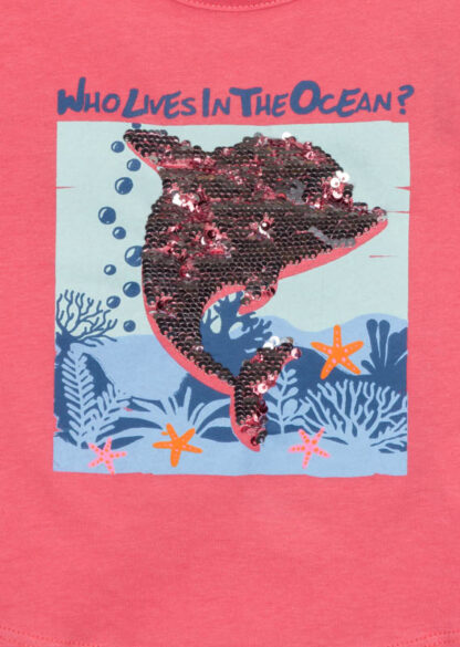 LOSAN PETITE FILLE OCÉAN T-SHIRT ROSE DAUPHIN – Image 3