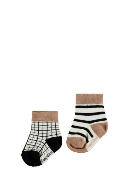BAMPIDANO BÉBÉ BAS RAYÉ BRUN PAQUET DE 2