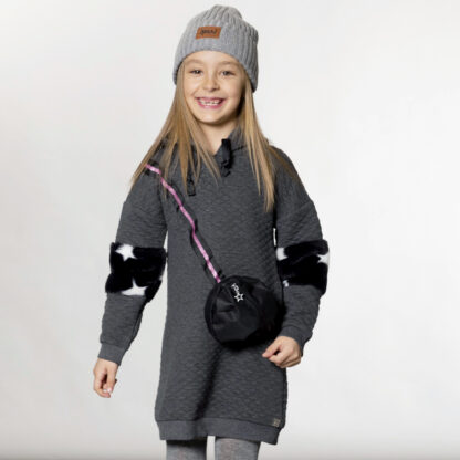 DEUX PAR DEUX FILLE. LICORNE ROBE NOIR AVEC SACOCHE – Image 2
