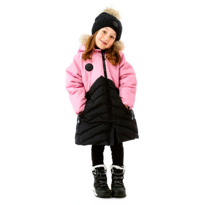 NANO HIVER MANTEAU LONG NOIR ET ROSE – Image 3