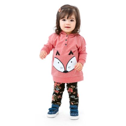 NANO BÉBÉ FILLE. PETIT RENARD LEGGING FLEURIT – Image 3