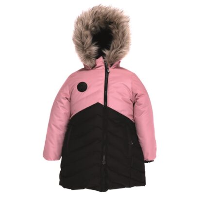 NANO HIVER MANTEAU LONG NOIR ET ROSE