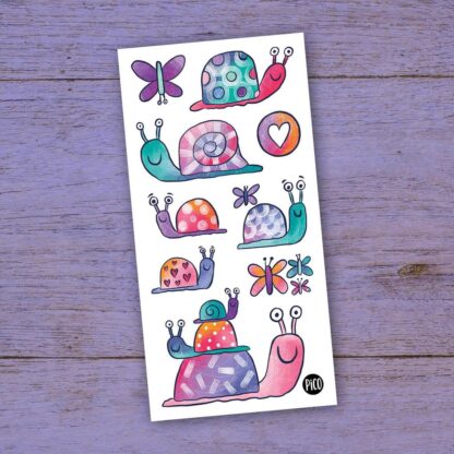 PICO TATOUAGE Margot l'escargot et ses amies