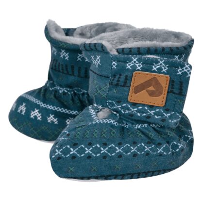 *PERLIMPINPIN Pantoufles doublées tricot bleu gris