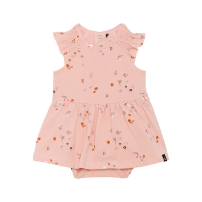 DEUX PAR DEUX PRINTEMPS BÉBÉ FILLE COTON ORGANIQUE ROBE CACHE COUCHE ROSE