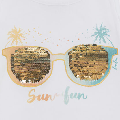 TUCTUC PRINTEMPS FILLE PALMIER T-SHIRT BLANC – Image 3