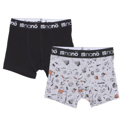NANO SOUS-VÊTEMENTS BOXER, PAQUET DE 2 GRIS ET CHARCOAL