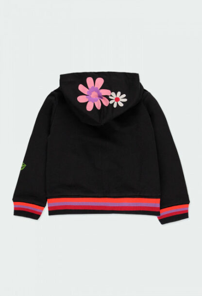 BOBOLI PRINTEMPS FILLE SUMMER FESTIVAL VESTE CAPUCHON NOIR – Image 2
