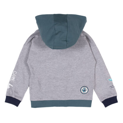 NANO PRINTEMPS SOUS L OCÉAN VESTE À CAPUCHON GRIS PÂLE CHINÉ – Image 2