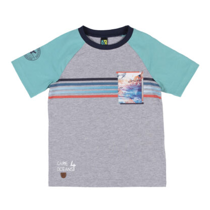 NANO PRINTEMPS SOUS L OCÉAN T-SHIRT GRIS PÂLE CHINÉ