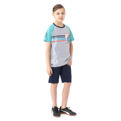 NANO PRINTEMPS SOUS L OCÉAN T-SHIRT GRIS PÂLE CHINÉ – Image 3