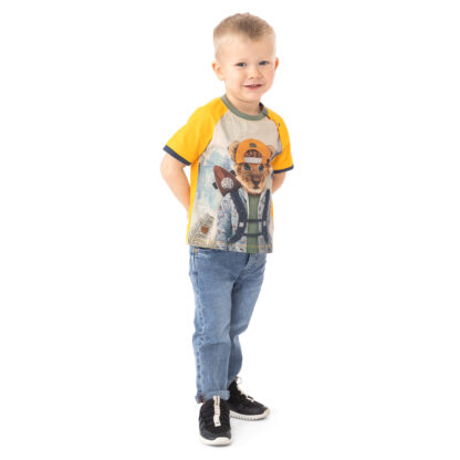 NANO BÉBÉ GARÇON PRINTEMPS BIENVENUE DANS LA JUNGLE T-SHIRT JAUNE – Image 3