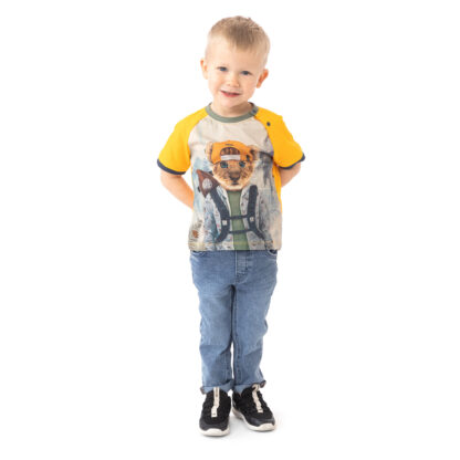 NANO BÉBÉ GARÇON PRINTEMPS BIENVENUE DANS LA JUNGLE T-SHIRT JAUNE – Image 4
