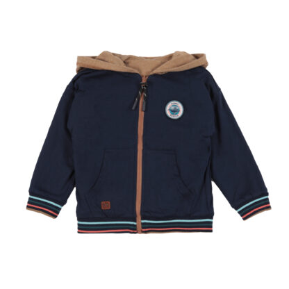NANO BÉBÉ GARÇON PRINTEMPS PARTONS EN VOYAGE VESTE À CAPUCHON RÉVERSIBLE TAUPE – Image 5