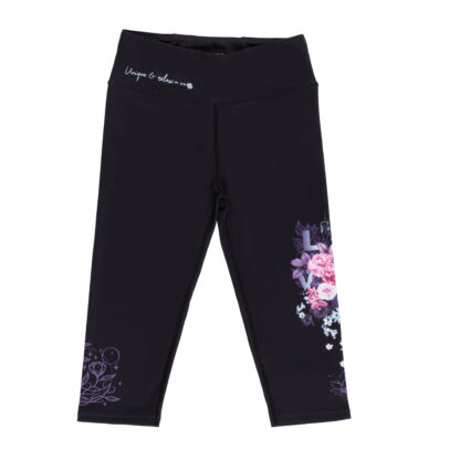 -NANO PRINTEMPS DÉTENTE FILLETTE. LEGGING NOIR 3/4