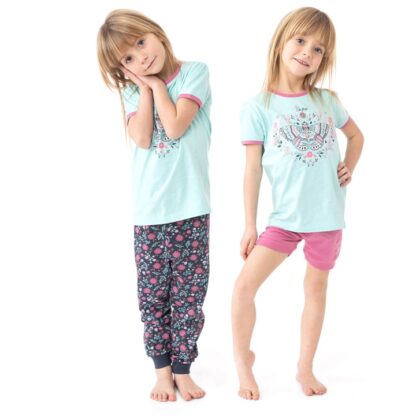NANO PRINTEMPS PYJAMA 3 PIÈCES TUQUOISE ET ROSE PAPILLON – Image 2