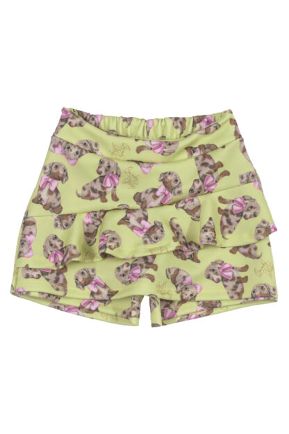 QUIMBY PRINTEMPS/ÉTÉ 22 FILLE CHIEN ENSEMBLE 2 PIÈCES (T-SHIRT ET JUPE SHORT) VERT – Image 3