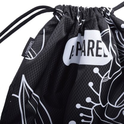 LP SAC DE SPORT À CORDONS (modèle classic'22) NOIR, BLANC FLEURIT – Image 3