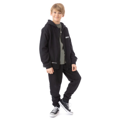 NANO PRINTEMPS DÉTENTE GARÇON VESTE À CAPUCHON NOIR (EN STOCK) – Image 3