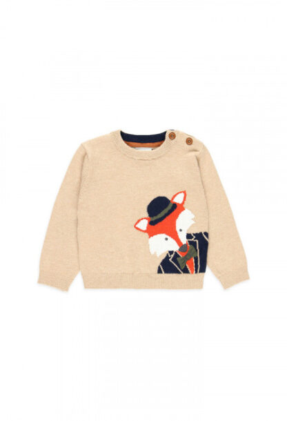 BOBOLI BÉBÉ ET PETIT GARÇON RENARD CHANDAIL DE TRICOT