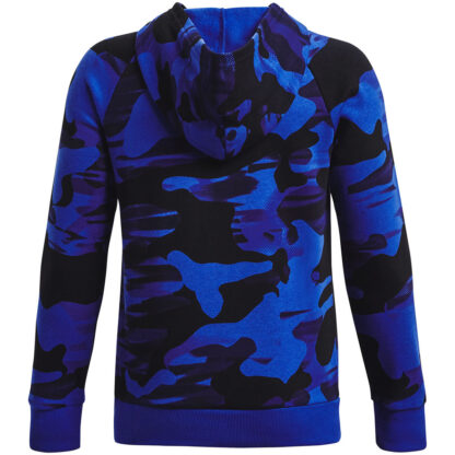 UNDER ARMOUR Garçon UA Rival Fleece Printed Hoodie bleu et noir – Image 2