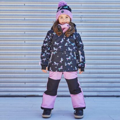 -DEUX PAR DEUX HABIT DE NEIGE LICORNE NOIR ET MAUVE (EN STOCK) – Image 5