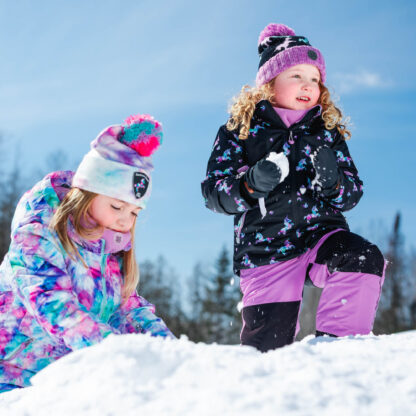 -DEUX PAR DEUX HABIT DE NEIGE LICORNE NOIR ET MAUVE (EN STOCK) – Image 2