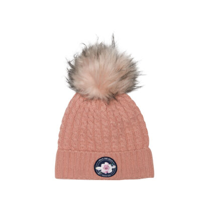 DEUX PAR DEUX HIVER TUQUE TRICOT DOUBLÉE DE POLAR VIEUX ROSE (EN STOCK) – Image 2