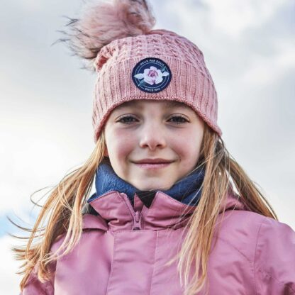DEUX PAR DEUX HIVER TUQUE TRICOT DOUBLÉE DE POLAR VIEUX ROSE (EN STOCK) – Image 3