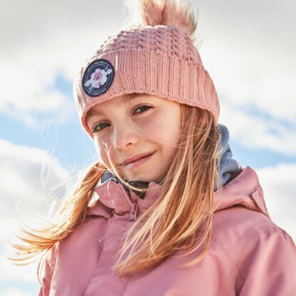 DEUX PAR DEUX HIVER TUQUE TRICOT DOUBLÉE DE POLAR VIEUX ROSE (EN STOCK) – Image 4