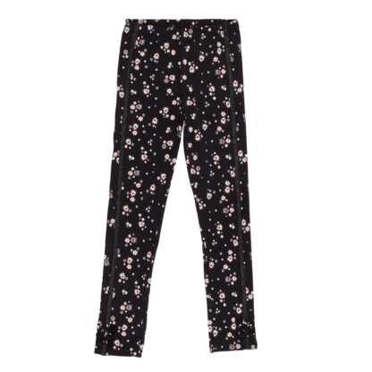 NANO NOEL FILLE LEGGING FLEURIT NOIR