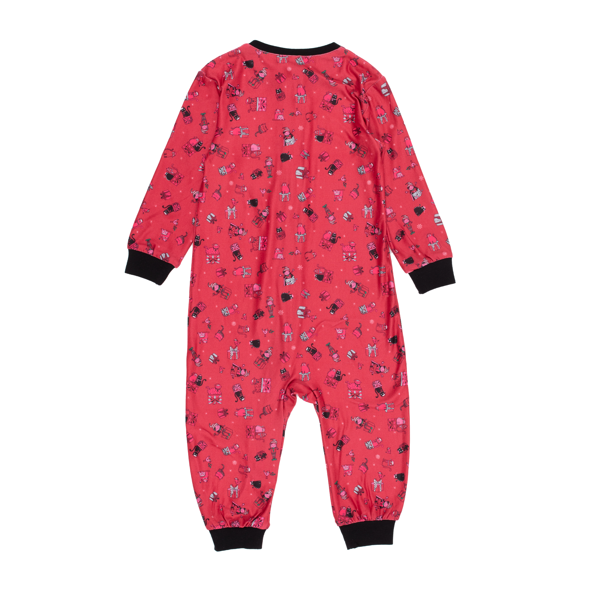 NANO NOEL PYJAMA BÉBÉ UNE PIÈCE ROUGE CHAT ET LUTINE – Boutique