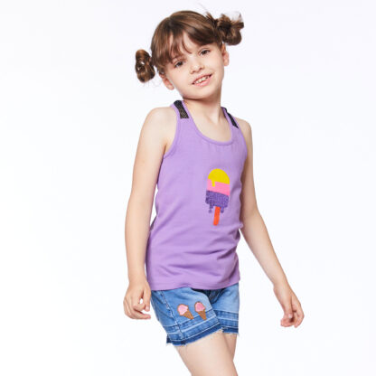DEUX PAR DEUX PRINTEMPS 2023 FILLE LA VIE COMME UN CORNET DE GLACE CAMISOLE MAUVE (EN STOCK) – Image 2