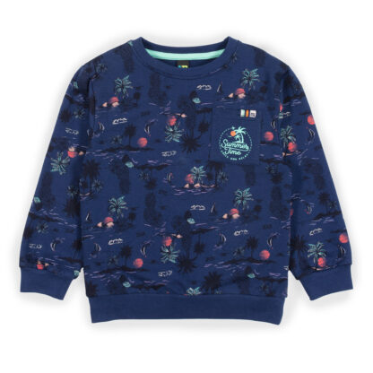 NANO PRINTEMPS 23 BON VOYAGE CHANDAIL MANCHE LONGUE MARINE IMPRIMÉ (EN STOCK)