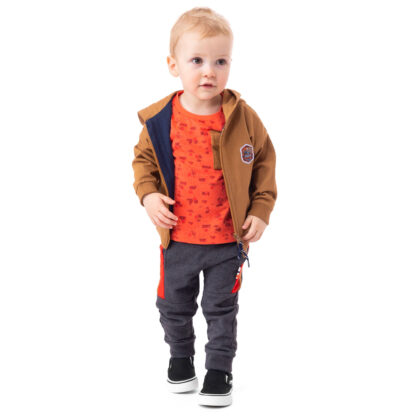 NANO PRINTEMPS 23 BÉBÉ GARÇON RANDONNÉE AVEC LES DINOSAURES T-SHIRT ORANGE – Image 2