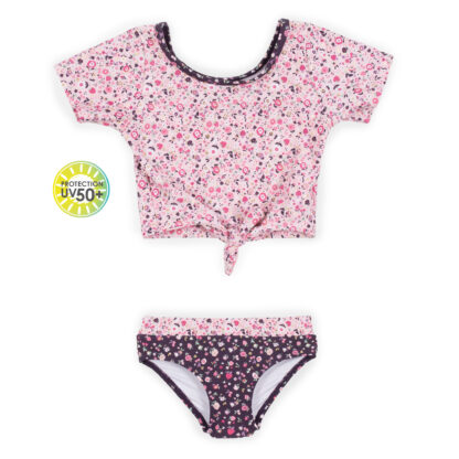 NANO PRINTEMPS 23 MAILLOT FILLE MINI FLEURS DEUX PIÈCES BLUSH (EN STOCK) – Image 3