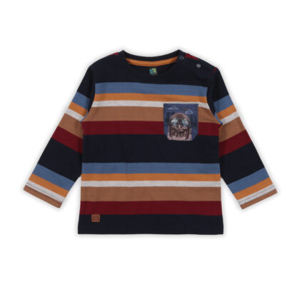 NANO AUTOMNE 23 BÉBÉ GARÇON LA TÊTE DANS LES NUAGES CHANDAIL MARINE LIGNÉ (EN STOCK)