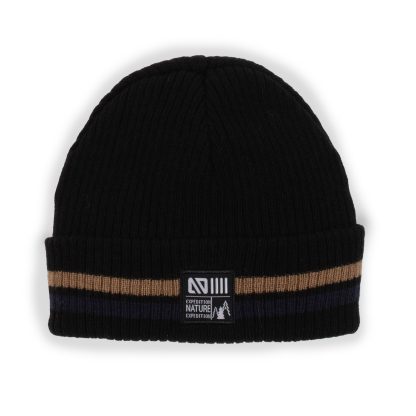 NANO 23 HIVER TUQUE TRICOT DOUBLÉ POLAR NOIR (SANS CORDON) EN STOCK