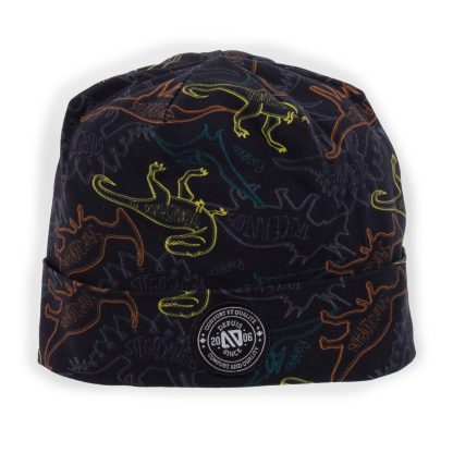 NANO AUTOMNE/HIVER 2023 MICROPOLAIRE TUQUE NOIR DINOSAURE (SANS CORDON) EN STOCK
